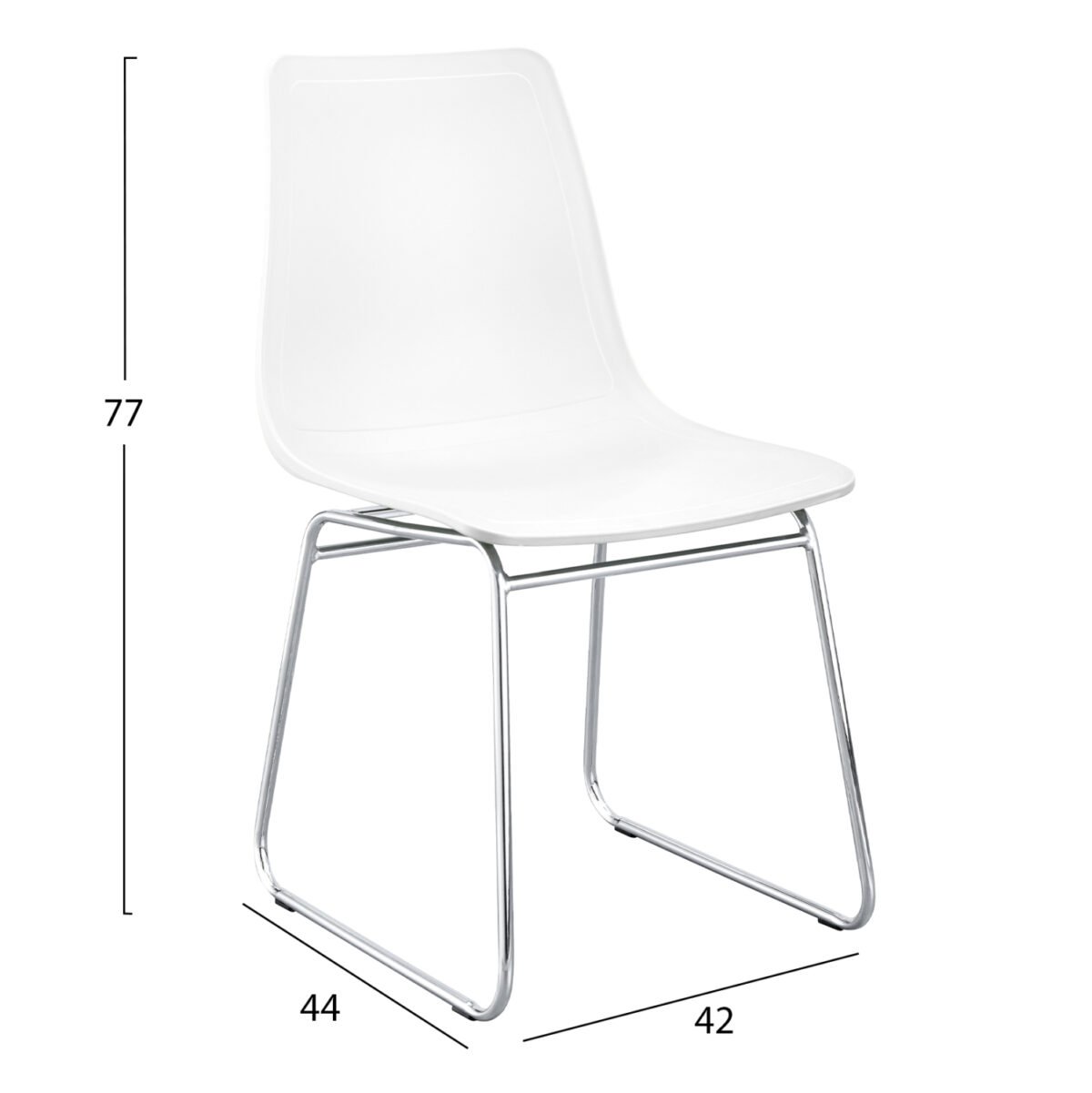 ΚΑΡΕΚΛΑ HYGGE HM18485.01 ΠΟΛΥΠΡΟΠΥΛΕΝΙΟ ΛΕΥΚΟ-ΜΕΤΑΛΛΟ ΧΡΩΜΙΟΥ 42x44x77Υεκ - Image 2