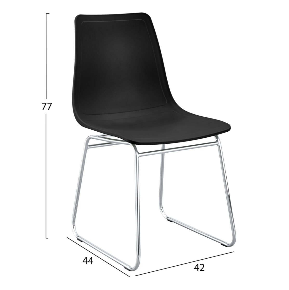 ΚΑΡΕΚΛΑ HYGGE HM18485.02 ΠΟΛΥΠΡΟΠΥΛΕΝΙΟ ΜΑΥΡΟ-ΜΕΤΑΛΛΟ ΧΡΩΜΙΟΥ 42x44x77Υεκ - Image 2