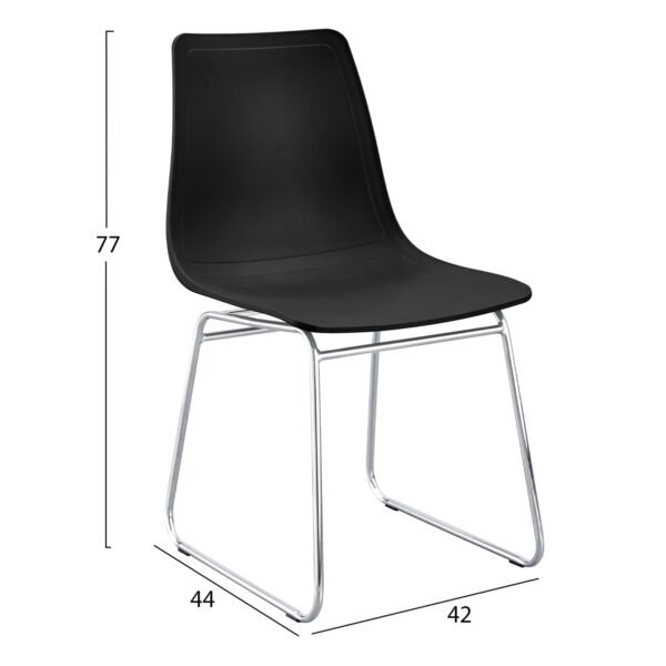 ΚΑΡΕΚΛΑ HYGGE HM18485.02 ΠΟΛΥΠΡΟΠΥΛΕΝΙΟ ΜΑΥΡΟ-ΜΕΤΑΛΛΟ ΧΡΩΜΙΟΥ 42x44x77Υεκ - Image 2
