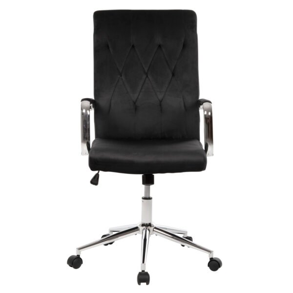 ΚΑΡΕΚΛΑ ΓΡΑΦΕΙΟΥ JOSEF HM1181.04 ΜΑΥΡΟ ΒΕΛΟΥΔΟ-INOX ΒΑΣΗ 58x61x105-113Yεκ. - Image 3