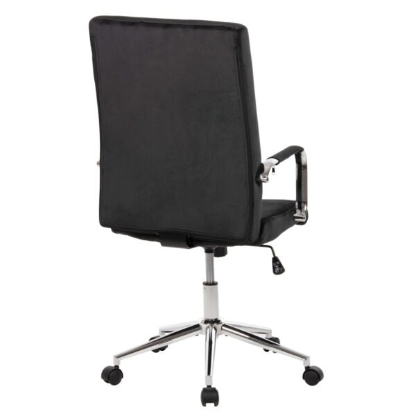 ΚΑΡΕΚΛΑ ΓΡΑΦΕΙΟΥ JOSEF HM1181.04 ΜΑΥΡΟ ΒΕΛΟΥΔΟ-INOX ΒΑΣΗ 58x61x105-113Yεκ. - Image 5