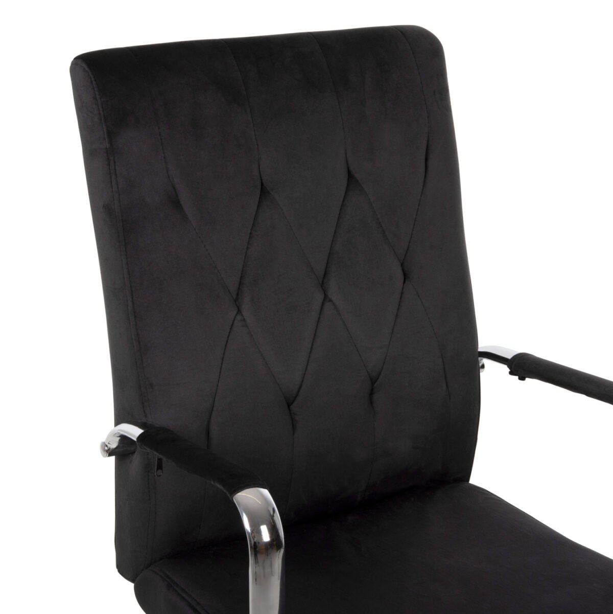 ΚΑΡΕΚΛΑ ΓΡΑΦΕΙΟΥ JOSEF HM1181.04 ΜΑΥΡΟ ΒΕΛΟΥΔΟ-INOX ΒΑΣΗ 58x61x105-113Yεκ. - Image 7