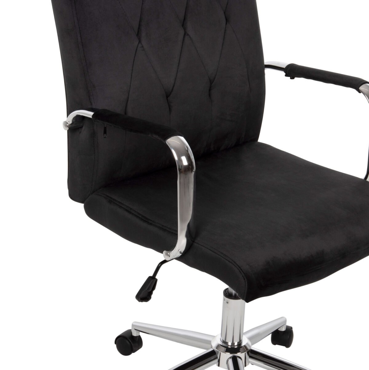 ΚΑΡΕΚΛΑ ΓΡΑΦΕΙΟΥ JOSEF HM1181.04 ΜΑΥΡΟ ΒΕΛΟΥΔΟ-INOX ΒΑΣΗ 58x61x105-113Yεκ. - Image 8