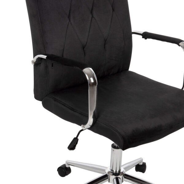 ΚΑΡΕΚΛΑ ΓΡΑΦΕΙΟΥ JOSEF HM1181.04 ΜΑΥΡΟ ΒΕΛΟΥΔΟ-INOX ΒΑΣΗ 58x61x105-113Yεκ. - Image 8
