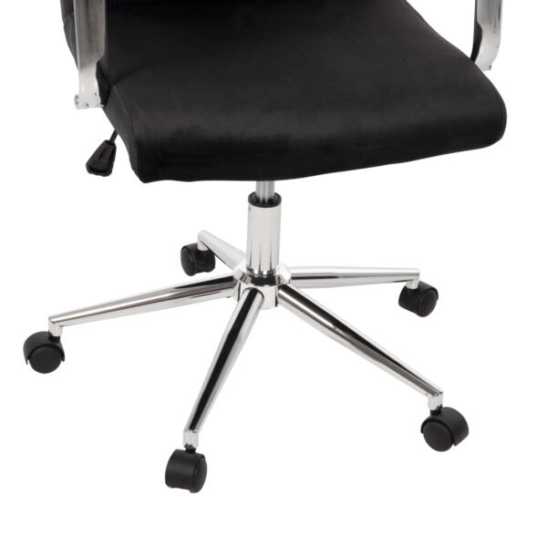 ΚΑΡΕΚΛΑ ΓΡΑΦΕΙΟΥ JOSEF HM1181.04 ΜΑΥΡΟ ΒΕΛΟΥΔΟ-INOX ΒΑΣΗ 58x61x105-113Yεκ. - Image 9