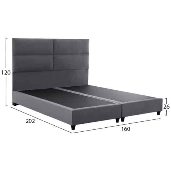 ΚΡΕΒΑΤΙ MILO ΑΠΟ ΓΚΡΙ ΒΕΛΟΥΔΟ HM616.10 ΓΙΑ ΣΤΡΩΜΑ 160x200 EK. - Image 3