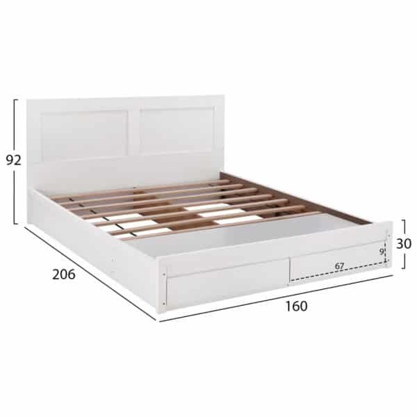 ΚΡΕΒΑΤΙ CAPRI HM312.05 ΜΕ 2 ΣΥΡΤΑΡΙΑ ΛΕΥΚΟ ΓΙΑ ΣΤΡΩΜΑ 150x200 εκ. - Image 3