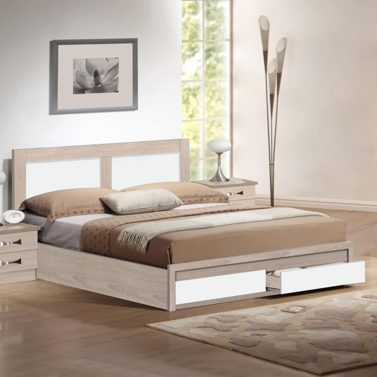 ΚΡΕΒΑΤΙ CAPRI HM312.06 ΜΕ 2 ΣΥΡΤΑΡΙΑ SONAMA ΛΕΥΚΟ ΓΙΑ ΣΤΡΩΜΑ 150x200 εκ. - Image 2