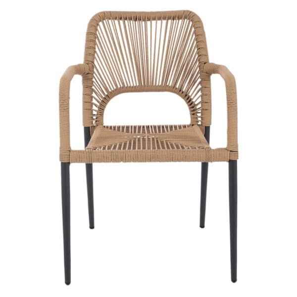 ΠΟΛΥΘΡΟΝΑ ΑΛΟΥΜΙΝΙΟΥ NOJO HM5771.02 ΓΚΡΙ ΜΕ P.E.TWIST RATTAN ΜΠΕΖ 55x63x82Y εκ. - Image 3