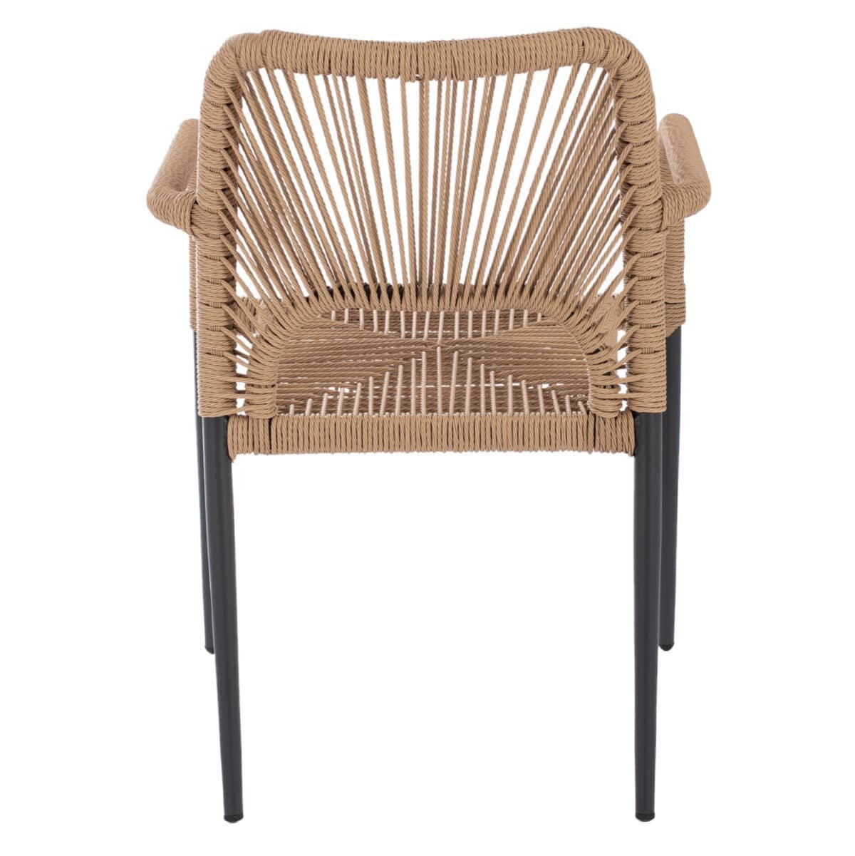 ΠΟΛΥΘΡΟΝΑ ΑΛΟΥΜΙΝΙΟΥ NOJO HM5771.02 ΓΚΡΙ ΜΕ P.E.TWIST RATTAN ΜΠΕΖ 55x63x82Y εκ. - Image 6