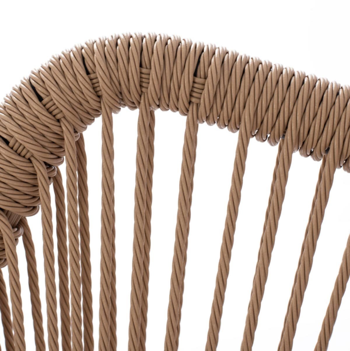 ΠΟΛΥΘΡΟΝΑ ΑΛΟΥΜΙΝΙΟΥ NOJO HM5771.02 ΓΚΡΙ ΜΕ P.E.TWIST RATTAN ΜΠΕΖ 55x63x82Y εκ. - Image 8