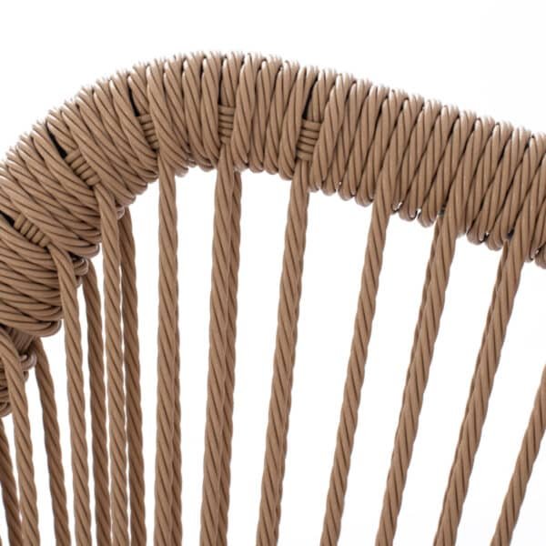 ΠΟΛΥΘΡΟΝΑ ΑΛΟΥΜΙΝΙΟΥ NOJO HM5771.02 ΓΚΡΙ ΜΕ P.E.TWIST RATTAN ΜΠΕΖ 55x63x82Y εκ. - Image 8