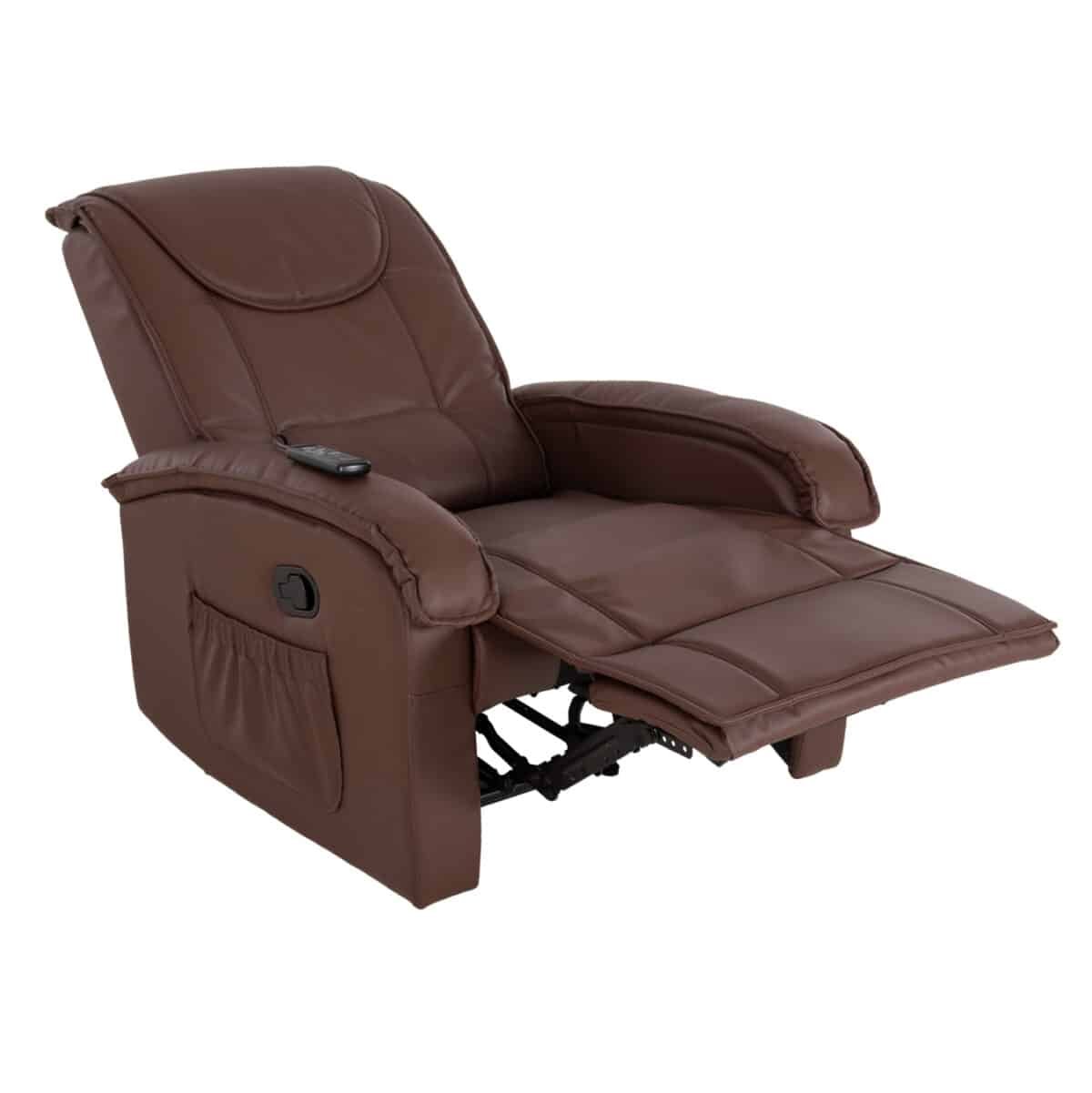 ΠΟΛΥΘΡΟΝΑ ΜΕ ΜΗΧΑΝΙΣΜΟ MASSAGE ROCCA HM0026.03 PU ΚΑΦΕ ΣΚΟΥΡΟ 80x96x97 εκ. - Image 3