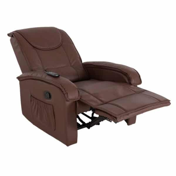 ΠΟΛΥΘΡΟΝΑ ΜΕ ΜΗΧΑΝΙΣΜΟ MASSAGE ROCCA HM0026.03 PU ΚΑΦΕ ΣΚΟΥΡΟ 80x96x97 εκ. - Image 3