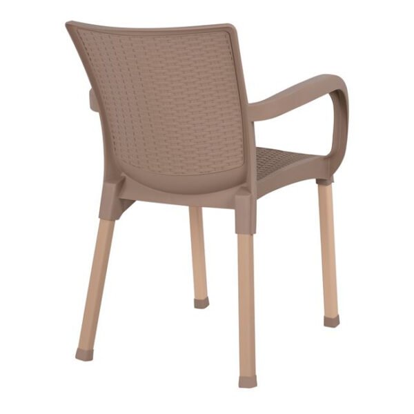 ΠΟΛΥΘΡΟΝΑ ΠΟΛΥΠΡΟΠΥΛΕΝΙΟΥ RATTAN ΠΟΔΙ ALU HM5591.02 ΚΑΠΟΥΤΣΙΝΟ 60x60x82 cm - Image 5