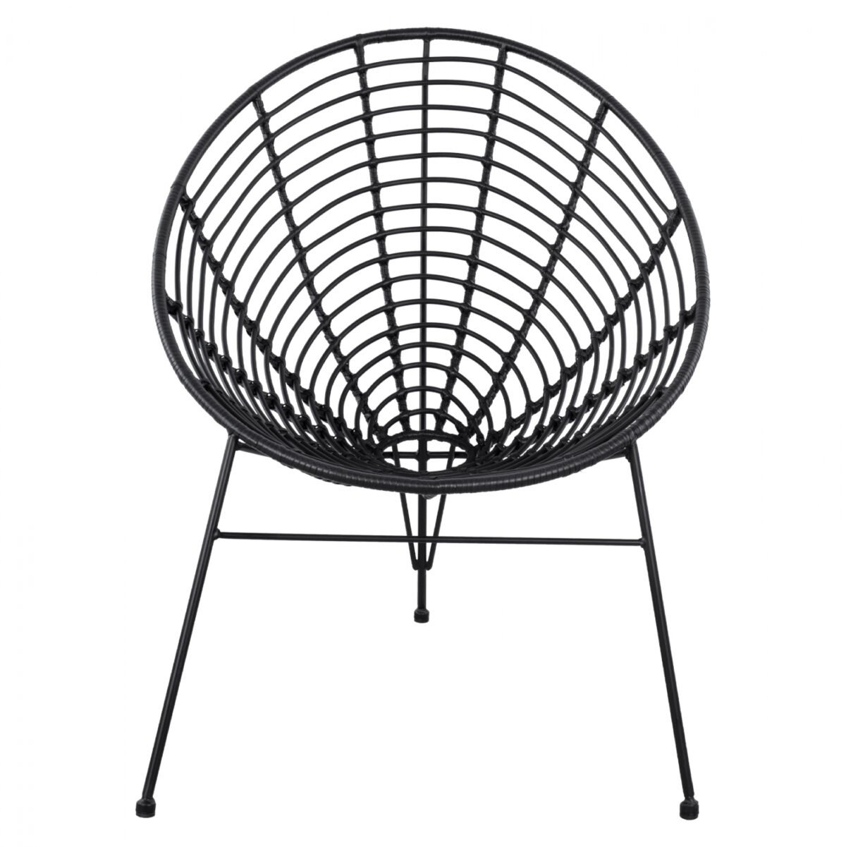 ΠΟΛΥΘΡΟΝΑ ΤΥΠΟΥ ΦΩΛΙΑ ΜΕΤΑΛΛΙΚΗ ALLEGRA HM5458.02 ΜΕ ΜΑΥΡΟ WICKER 73x83x86Υ εκ. - Image 3