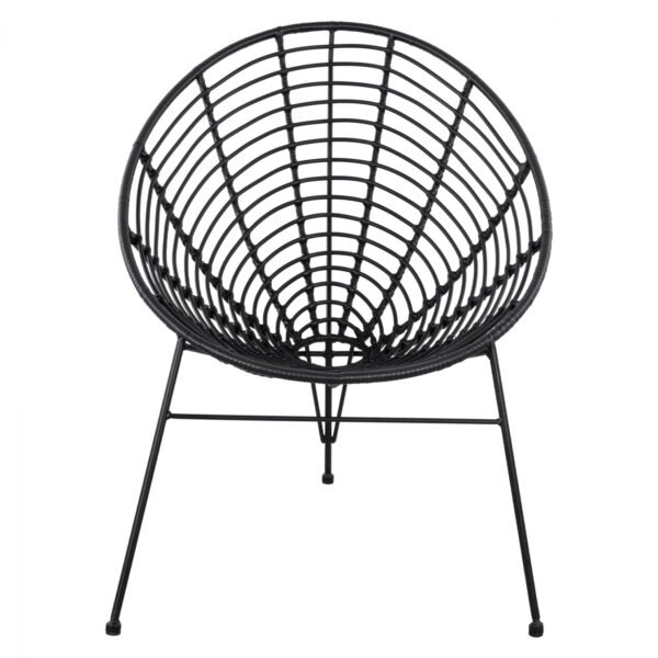 ΠΟΛΥΘΡΟΝΑ ΤΥΠΟΥ ΦΩΛΙΑ ΜΕΤΑΛΛΙΚΗ ALLEGRA HM5458.02 ΜΕ ΜΑΥΡΟ WICKER 73x83x86Υ εκ. - Image 3