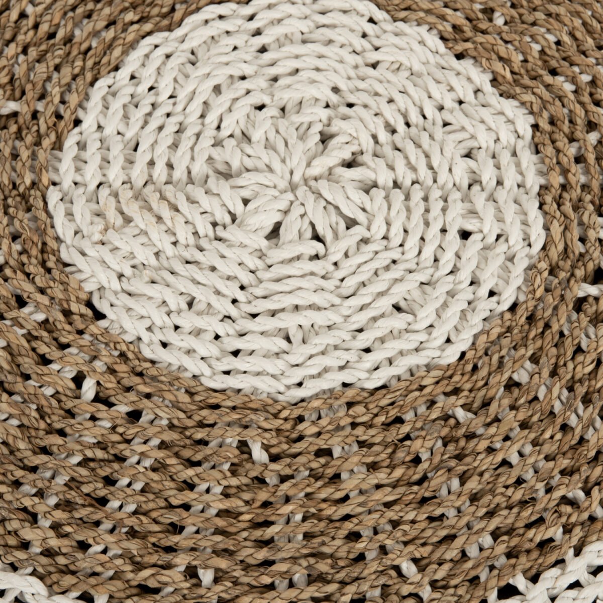 ΠΟΥΦ ΣΚΑΜΠΟ SARONI HM7851.01 SEAGRASS ΣΕ ΦΥΣΙΚΟ-ΛΕΥΚΟ ΧΡΩΜΑ Φ60x35Yεκ. - Image 4