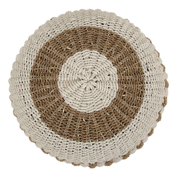 ΠΟΥΦ ΣΚΑΜΠΟ SARONI HM7851.01 SEAGRASS ΣΕ ΦΥΣΙΚΟ-ΛΕΥΚΟ ΧΡΩΜΑ Φ60x35Yεκ. - Image 5