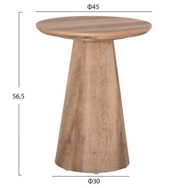 ΣΕΤ 2ΤΜΧ ΤΡΑΠΕΖΙΑ ΣΑΛΟΝΙΟΥ KARAN HM21085 MDF ΦΥΣΙΚΟ ΞΥΛΟΥ Φ80εκ & Φ45εκ - Image 3