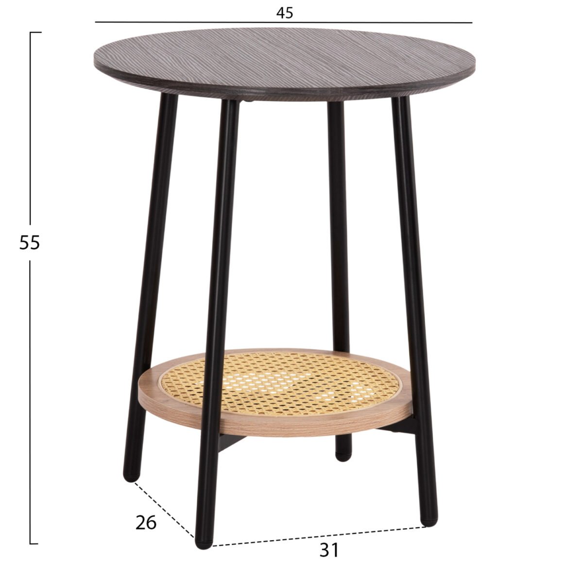 ΣΕΤ 2ΤΜΧ ΤΡΑΠΕΖΙΑ ΣΑΛΟΝΙΟΥ SEWELL HM21087 MDF-ΜΕΤΑΛΛΟ-ΣΥΝΘΕΤΙΚΟ RATTAN Φ80εκ & Φ45εκ - Image 3