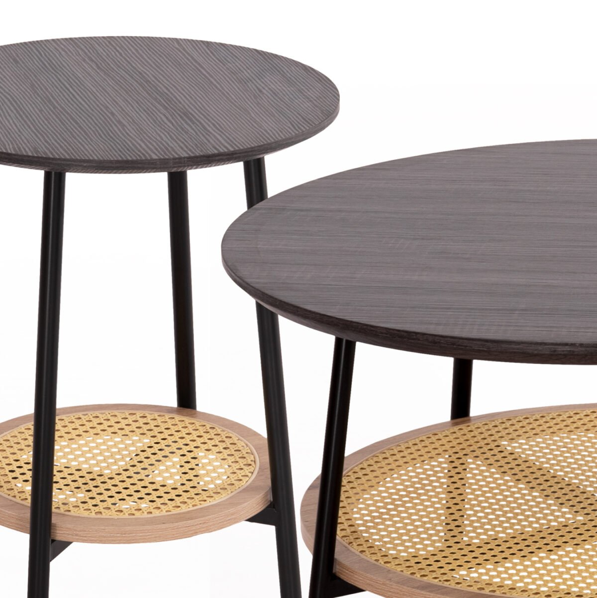 ΣΕΤ 2ΤΜΧ ΤΡΑΠΕΖΙΑ ΣΑΛΟΝΙΟΥ SEWELL HM21087 MDF-ΜΕΤΑΛΛΟ-ΣΥΝΘΕΤΙΚΟ RATTAN Φ80εκ & Φ45εκ - Image 4