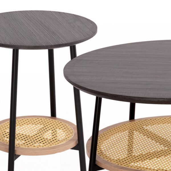 ΣΕΤ 2ΤΜΧ ΤΡΑΠΕΖΙΑ ΣΑΛΟΝΙΟΥ SEWELL HM21087 MDF-ΜΕΤΑΛΛΟ-ΣΥΝΘΕΤΙΚΟ RATTAN Φ80εκ & Φ45εκ - Image 4