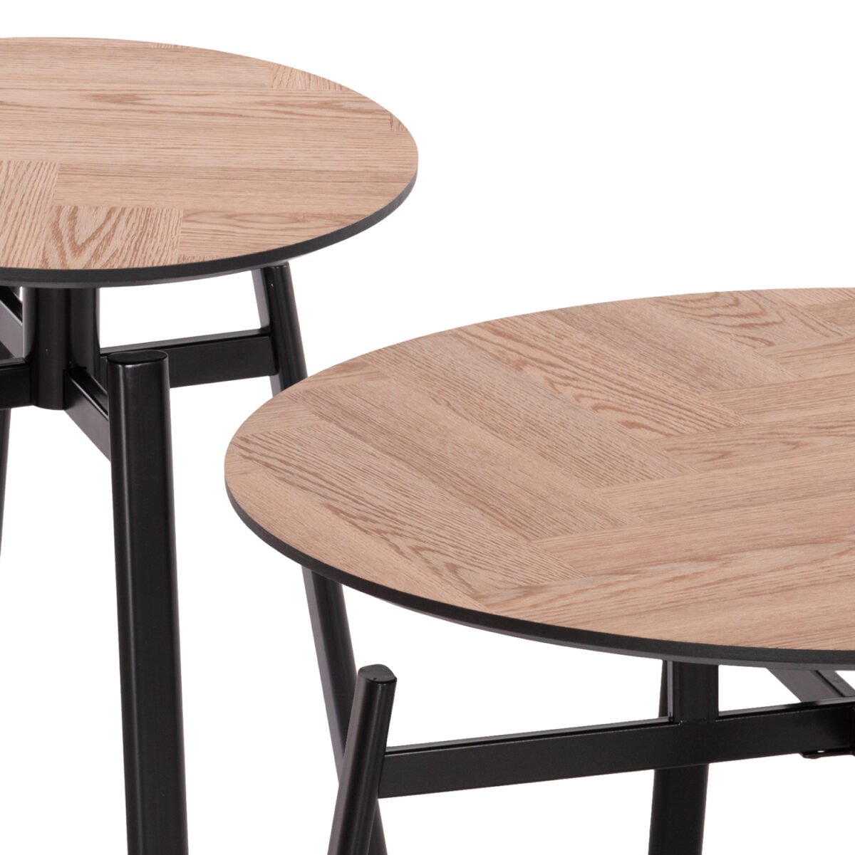 ΣΕΤ 2ΤΜΧ ΤΡΑΠΕΖΙΑ ΣΑΛΟΝΙΟΥ NORTON HM21088 MDF-ΜΕΤΑΛΛΟ Φ80εκ & Φ45εκ - Image 4