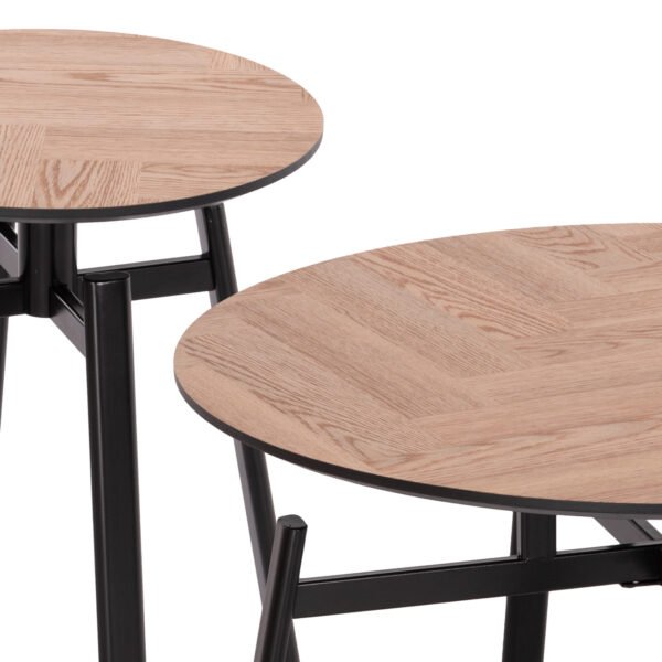 ΣΕΤ 2ΤΜΧ ΤΡΑΠΕΖΙΑ ΣΑΛΟΝΙΟΥ NORTON HM21088 MDF-ΜΕΤΑΛΛΟ Φ80εκ & Φ45εκ - Image 4