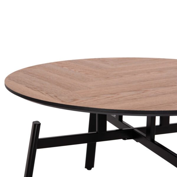 ΣΕΤ 2ΤΜΧ ΤΡΑΠΕΖΙΑ ΣΑΛΟΝΙΟΥ NORTON HM21088 MDF-ΜΕΤΑΛΛΟ Φ80εκ & Φ45εκ - Image 5