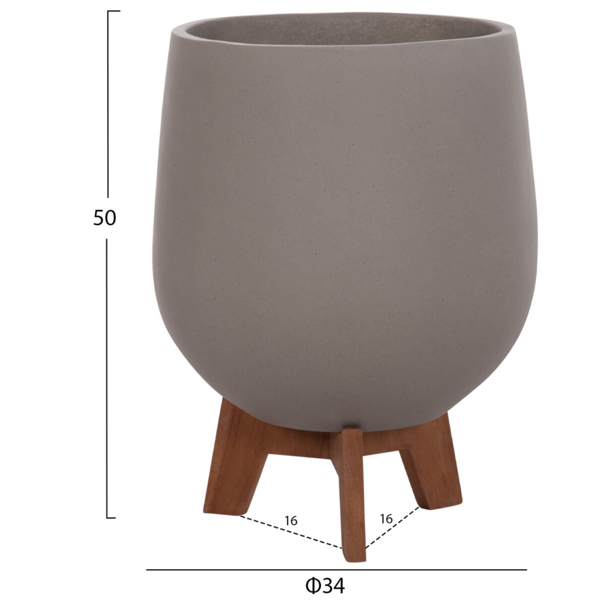 ΣΕΤ 3 ΓΛΑΣΤΡΕΣ ΜΕ TEAK ΒΑΣΕΙΣ TRYLL HM4681.03 FIBER CEMENT--ΓΚΡΙ - Image 3