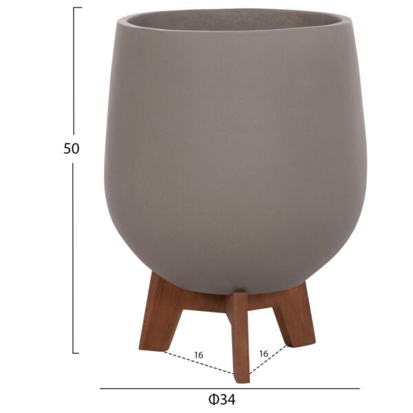 ΣΕΤ 3 ΓΛΑΣΤΡΕΣ ΜΕ TEAK ΒΑΣΕΙΣ TRYLL HM4681.03 FIBER CEMENT--ΓΚΡΙ - Image 3