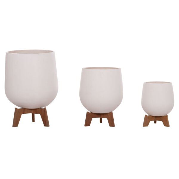 ΣΕΤ 3 ΓΛΑΣΤΡΕΣ ΜΕ TEAK ΒΑΣΕΙΣ TRYLL HM4681.02 FIBER CEMENT ΛΕΥΚΟ - Image 5