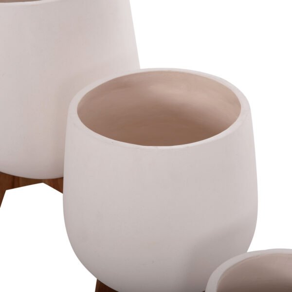 ΣΕΤ 3 ΓΛΑΣΤΡΕΣ ΜΕ TEAK ΒΑΣΕΙΣ TRYLL HM4681.02 FIBER CEMENT ΛΕΥΚΟ - Image 7