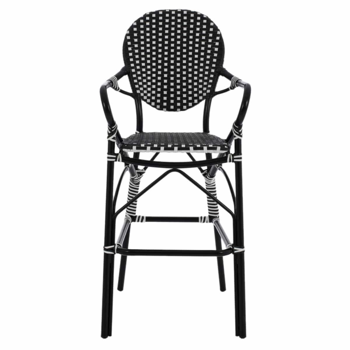 ΣΚΑΜΠΟ ΑΛΟΥΜΙΝΙΟΥ BAMBOO LOOK ΜΕ WICKER ΜΑΥΡΟ ΛΕΥΚΟ HM5794.02 56x60x126 εκ. - Image 3