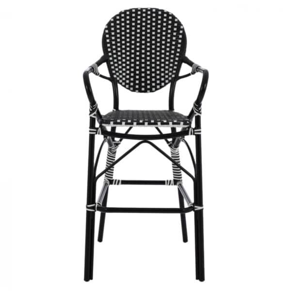 ΣΚΑΜΠΟ ΑΛΟΥΜΙΝΙΟΥ BAMBOO LOOK ΜΕ WICKER ΜΑΥΡΟ ΛΕΥΚΟ HM5794.02 56x60x126 εκ. - Image 3