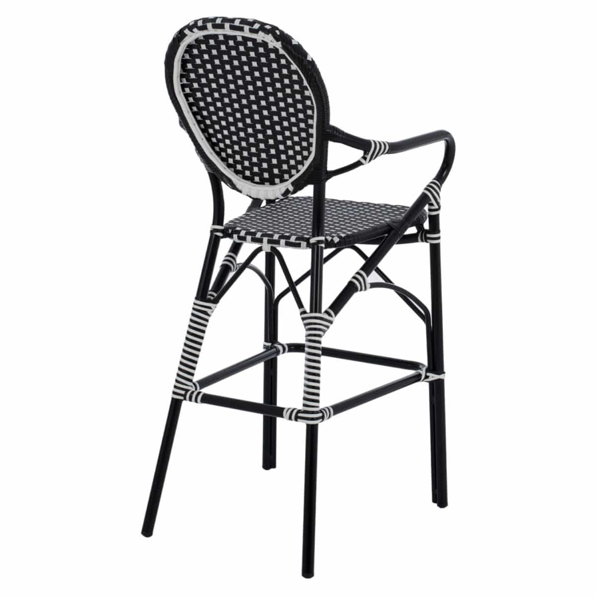 ΣΚΑΜΠΟ ΑΛΟΥΜΙΝΙΟΥ BAMBOO LOOK ΜΕ WICKER ΜΑΥΡΟ ΛΕΥΚΟ HM5794.02 56x60x126 εκ. - Image 5