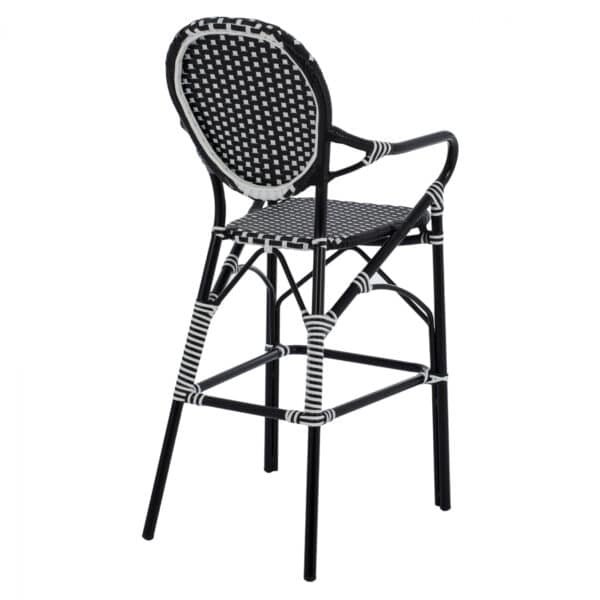 ΣΚΑΜΠΟ ΑΛΟΥΜΙΝΙΟΥ BAMBOO LOOK ΜΕ WICKER ΜΑΥΡΟ ΛΕΥΚΟ HM5794.02 56x60x126 εκ. - Image 5