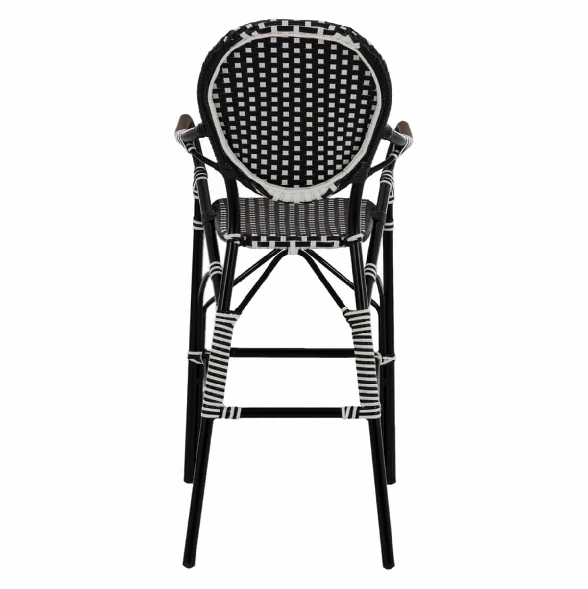 ΣΚΑΜΠΟ ΑΛΟΥΜΙΝΙΟΥ BAMBOO LOOK ΜΕ WICKER ΜΑΥΡΟ ΛΕΥΚΟ HM5794.02 56x60x126 εκ. - Image 6