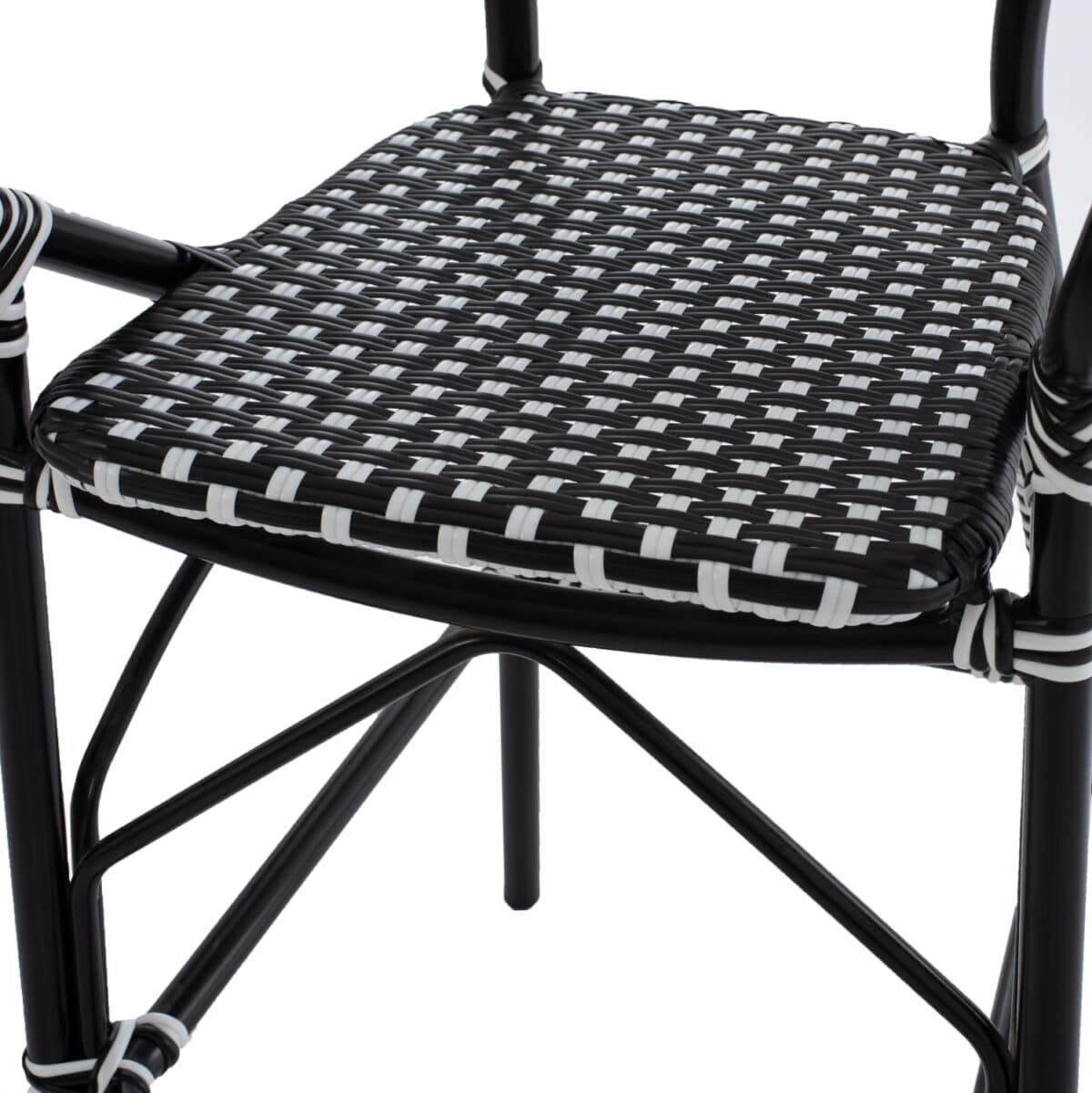 ΣΚΑΜΠΟ ΑΛΟΥΜΙΝΙΟΥ BAMBOO LOOK ΜΕ WICKER ΜΑΥΡΟ ΛΕΥΚΟ HM5794.02 56x60x126 εκ. - Image 8
