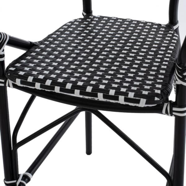 ΣΚΑΜΠΟ ΑΛΟΥΜΙΝΙΟΥ BAMBOO LOOK ΜΕ WICKER ΜΑΥΡΟ ΛΕΥΚΟ HM5794.02 56x60x126 εκ. - Image 8