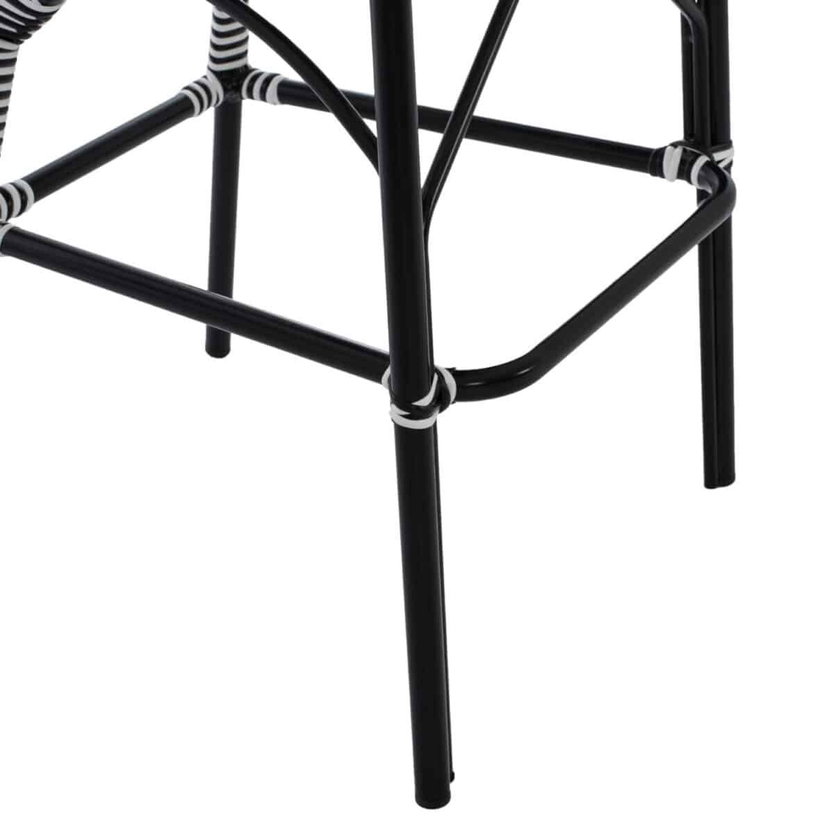 ΣΚΑΜΠΟ ΑΛΟΥΜΙΝΙΟΥ BAMBOO LOOK ΜΕ WICKER ΜΑΥΡΟ ΛΕΥΚΟ HM5794.02 56x60x126 εκ. - Image 9