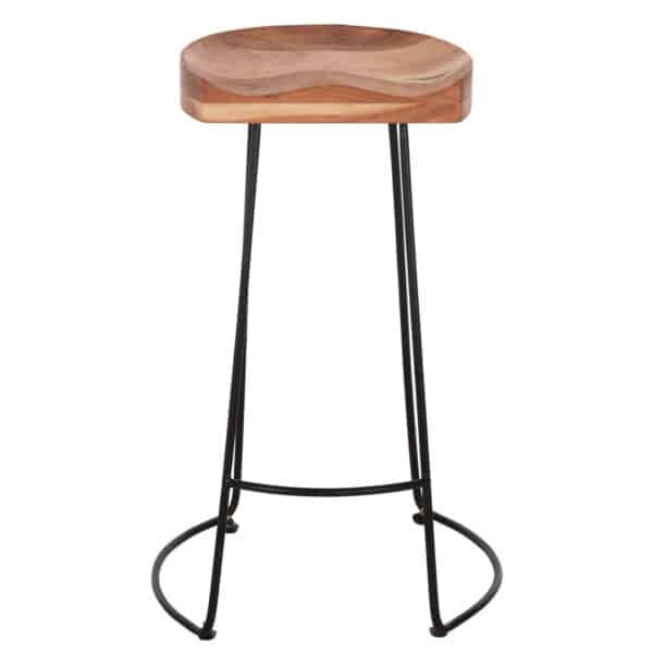 ΣΚΑΜΠΟ BAR ELEANOR HM8363.11 ΜΑΣΙΦ ΞΥΛΟ ΑΚΑΚΙΑΣ-ΜΕΤΑΛΛΟ 50x43x78Υεκ. - Image 3