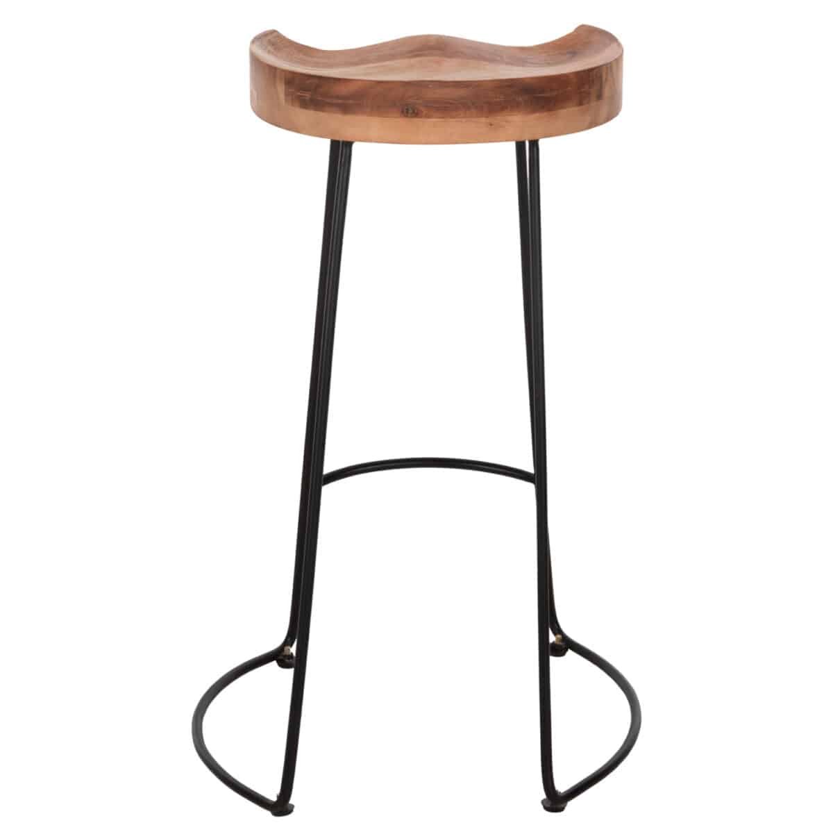ΣΚΑΜΠΟ BAR ELEANOR HM8363.11 ΜΑΣΙΦ ΞΥΛΟ ΑΚΑΚΙΑΣ-ΜΕΤΑΛΛΟ 50x43x78Υεκ. - Image 6