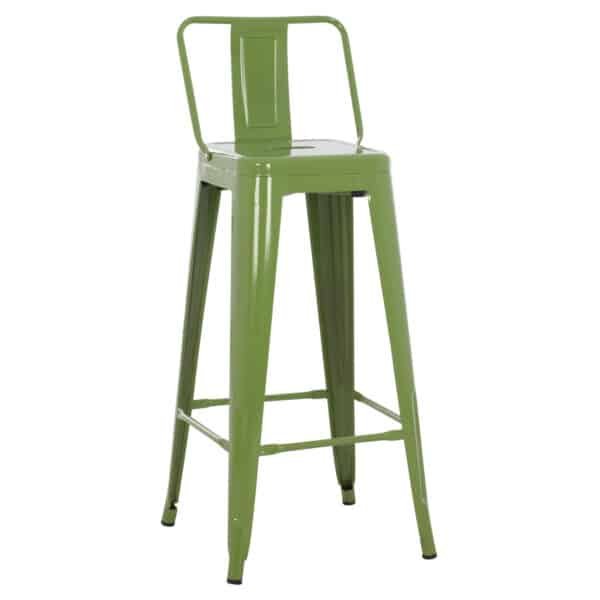 ΣΚΑΜΠΟ BAR ΜΕΤΑΛΛΙΚΟ MELITA ME ΠΛΑΤΗ ΣΕ LIGHT OLIVE GREEN HM8643.13 43Χ43Χ100Yεκ.