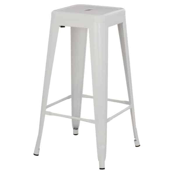 ΣΚΑΜΠΟ BAR MELITA HM8642.21 ΜΕΤΑΛΛΙΚΟ ΣΕ ΛΕΥΚΟ ΜΑΤ 43x43x78Υεκ. - Image 4