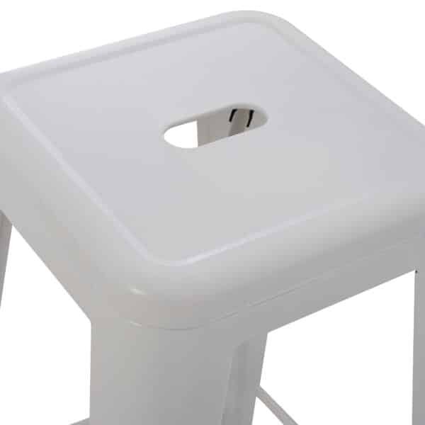 ΣΚΑΜΠΟ BAR MELITA HM8642.21 ΜΕΤΑΛΛΙΚΟ ΣΕ ΛΕΥΚΟ ΜΑΤ 43x43x78Υεκ. - Image 5