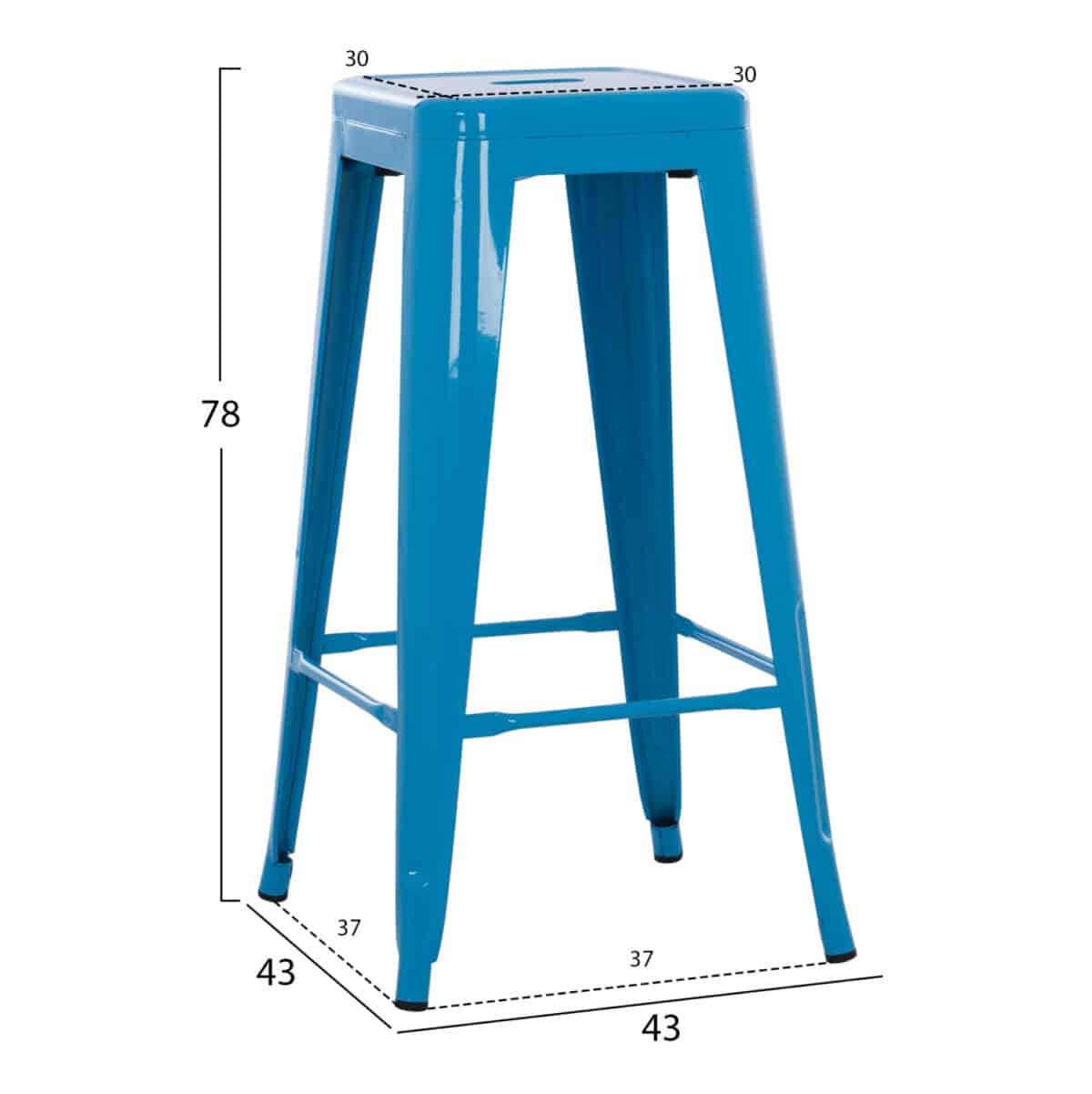 ΣΚΑΜΠΟ BAR MELITA HM8642.08 ΜΕΤΑΛΛΙΚΟ ΣΕ ΜΠΛΕ 43x43x78Υεκ. - Image 2