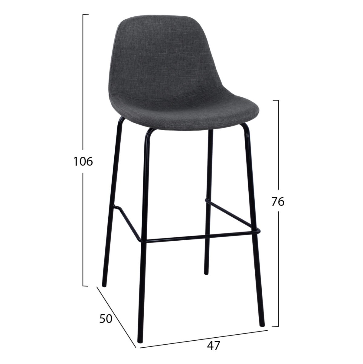 ΣΚΑΜΠΟ VINCENT HM8579.10 ΜΕ ΜΕΤΑΛΛΙΚΟ ΣΚΕΛΕΤΟ ΚΑΙ ΥΦΑΣΜΑ ΣΕ ΓΚΡΙ ΧΡΩΜΑ 47Χ50Χ106Υεκ. - Image 2