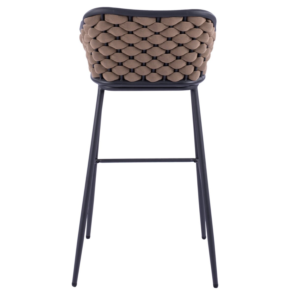 ΣΚΑΜΠΟ KADE ΜΕ ΜΕΤΑΛΛΙΚΟ ΣΚΕΛΕΤΟ ΚΑΙ ΜΠΕΖ WICKER ΣΧΟΙΝΙ HM5715 54x54x103 εκ. - Image 6